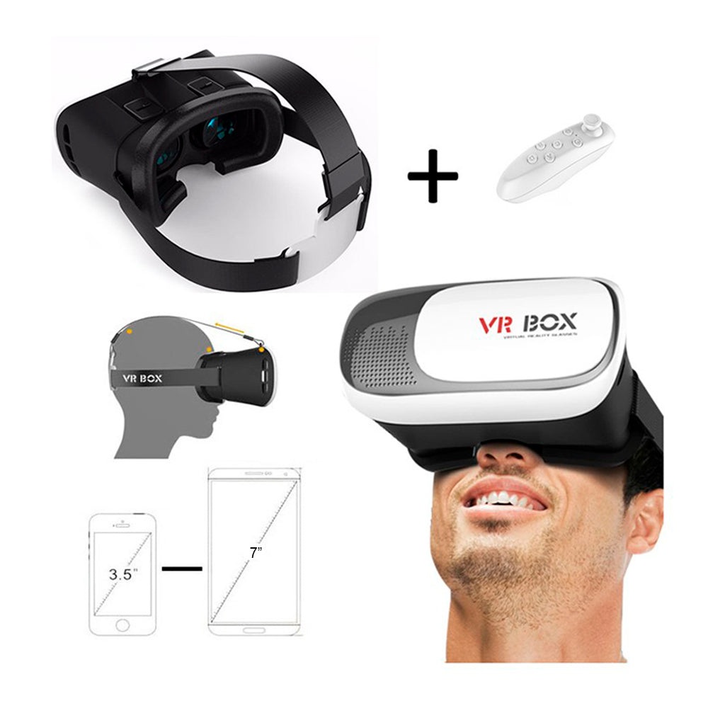 Gafas Realidad Virtual 3D VR Box + Control Bluetooth Juegos Celular Ví –  Lamistad Store